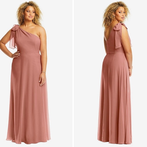 After Six Draped One-Shoulder Maxi‎ Dress With Scarf Bow Size 2 - Picture 3 of 10